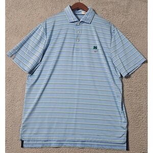 RLX Polo Shirt Blue Striped Clover 1894 Embroidered Golf Mens Size‎ Large